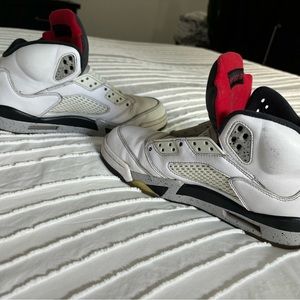 Jordan Retro High White and Red Sneakers